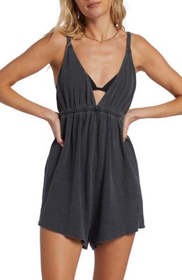 Billabong On Vacay Cover-Up Romper in Black Pebble