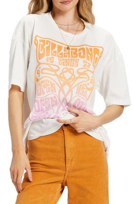 Billabong Open Heart Oversize Cotton Graphic T-Shirt in Salt Crystal