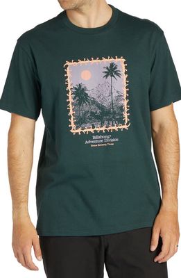 Billabong Palms Organic Cotton Graphic T-Shirt in Dark Forest