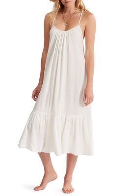 Billabong Ready For Sun Crinkle Cotton Cover-Up Dress in Salt Crystal