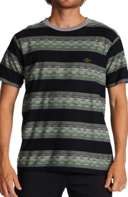 Billabong Reno Stripe Cotton Blend T-Shirt in Washed Black