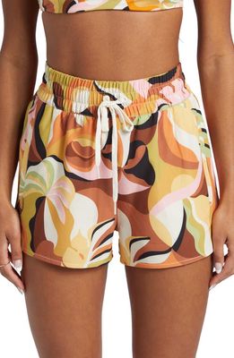 Billabong Return to Paradise Volley Cover-Up Shorts in Brown Multi