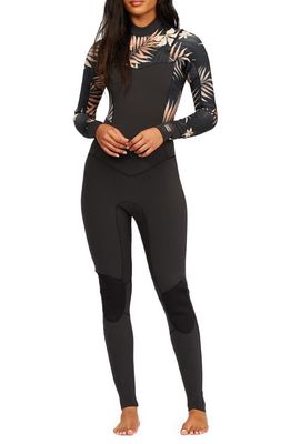 Billabong Salty Dayz Long Sleeve One-Piece Rashguard Swimsuit in Black Pebble