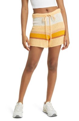 Billabong Sol Time Stripe Knit Drawstring Shorts in Citrus Glow