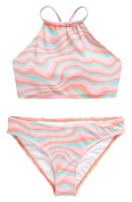 Billabong Sorbet Dreamz High Neck Two-Piece Bikini in Pink Multi