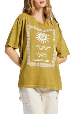 Billabong Spirit Inside Oversize Cotton Graphic T-Shirt in Kiwi