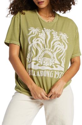 Billabong Stay Wavy Cotton Graphic T-Shirt in Avocado