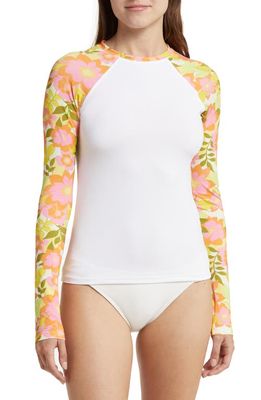 Billabong Summer Folk Long Sleeve Rashguard in White Multi