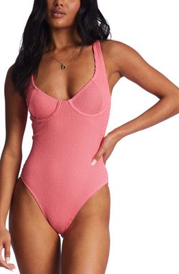Billabong Summer High Rib Underwire One-Piece Swimsuit in Coral Crush