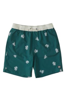 Billabong Sundays Layback Water Repellent Swim Trunks in Forest