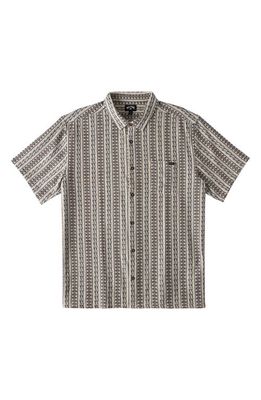 Billabong Sundays Stripe Jacquard Short Sleeve Button-Up Shirt in Oat