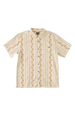 Billabong Sundays Stripe Jacquard Short Sleeve Button-Up Shirt in Stone