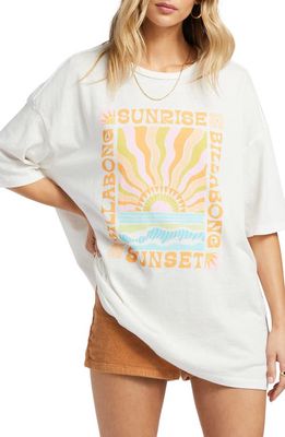 Billabong Sunrise to Sunset Oversize Cotton Graphic T-Shirt in Salt Crystal