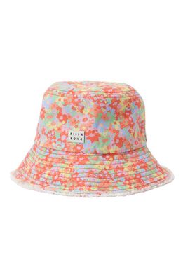 Billabong Sun's Out Floral Canvas Bucket Hat in Pink Trails