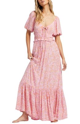 Billabong Sweet on You Floral Maxi Dress in Pink Trails