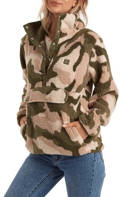 Billabong Switchback Faux Shearling Pullover in Acm