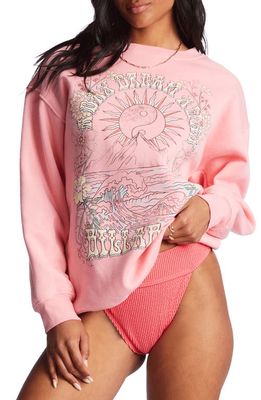 Billabong Take Me Away Graphic Sweatshirt in Pink Wink