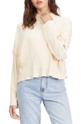 Billabong The Saturday Ribbed Stretch Cotton Sweater in Antique White