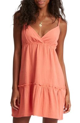 Billabong Wave After Wave Cotton Minidress in Rose Clay