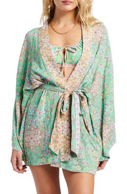 Billabong x Sincerely Jules Loveland Floral Cover-Up Wrap in Green