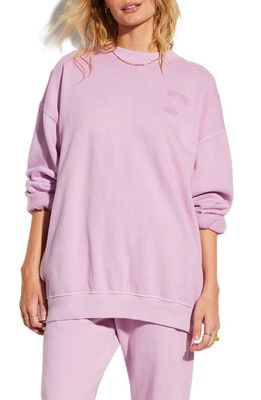 Billabong x Smiley® Ridin' Happy Oversize Organic Cotton Blend Sweatshirt in Lady Lavender