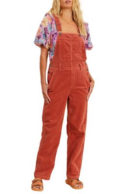 Billabong x The Salty Blonde One of a Kind Corduroy Overalls in Sippin Coconuts