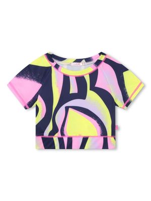 Billieblush abstract-print jersey T-shirt - Purple