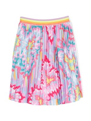 Billieblush abstract-print pleated skirt - Pink