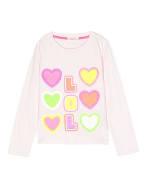 Billieblush appliqué-detail cotton sweatshirt - Pink