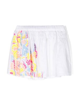 Billieblush butterfly-print mini skirt - White