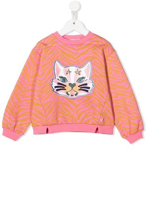 Billieblush cat-patch crew-neck sweatshirt - Pink