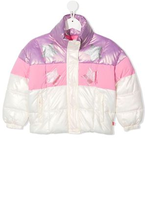 Billieblush colour-block puffer jacket - Neutrals