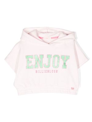 Billieblush cropped short-sleeve hooded sweatshirt - Pink