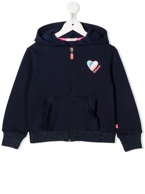 Billieblush embroidered-logo zip-up hoodie - Blue