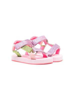 Billieblush glitter-detail flat sandals - Pink