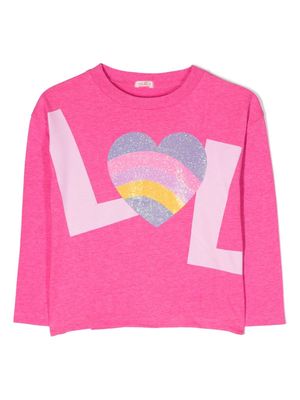 Billieblush glitter-detail printed T-shirt - Pink