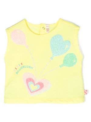 Billieblush glitter-embellished printed top - Yellow