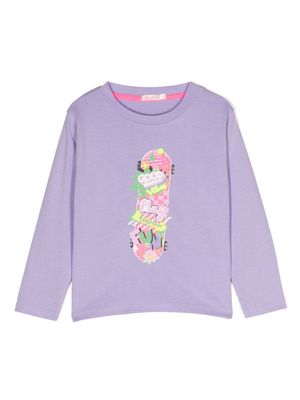Billieblush graphic-print cotton sweatshirt - Purple