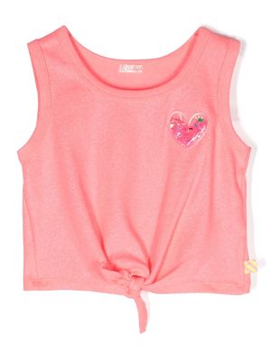 Billieblush heart-appliqué knot-detail tank top - Pink