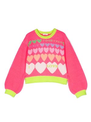 Billieblush heart-intarsia jumper - Pink