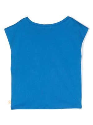 Billieblush heart-motif cotton T-shirt - Blue