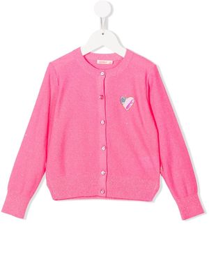 Billieblush heart-patch knitted cardigan - Pink