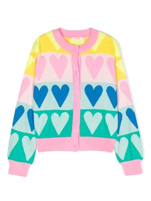 Billieblush heart-pattern jacquard cardigan - Pink