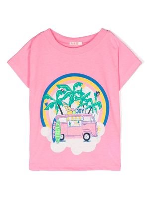 Billieblush illustration-print jersey T-shirt - Pink