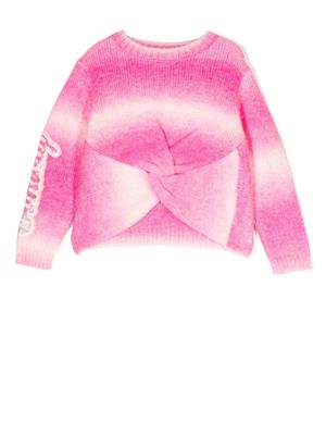 Billieblush knot-detail two-tone jumper - Pink