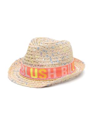 Billieblush logo-jacquard woven hat - Neutrals