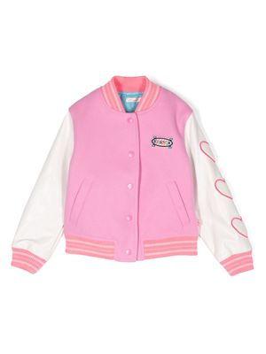 Billieblush logo-patch bomber jacket - Pink