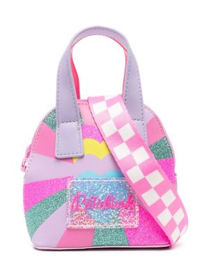 Billieblush logo-patch glitter shoulder bag - Pink
