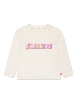 Billieblush logo-print cotton sweatshirt - Neutrals