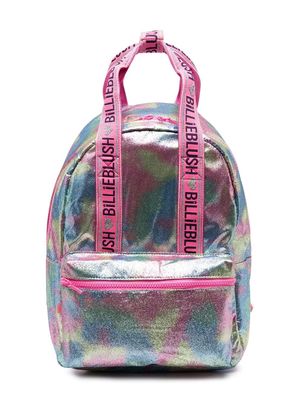 Billieblush logo-print metallic-finish backpack - Pink